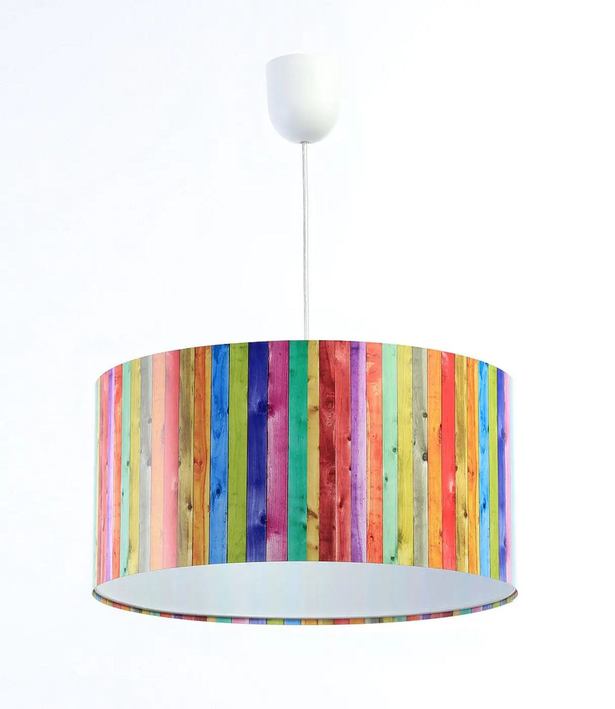 Suspension cylindrique à rayures multicolores, 40 cm