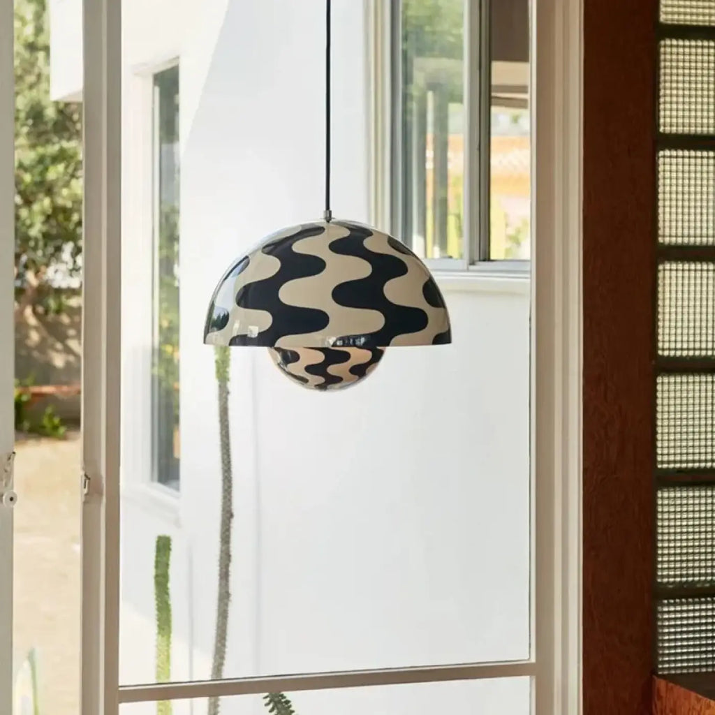 Suspension au motif zébré noir et blanc