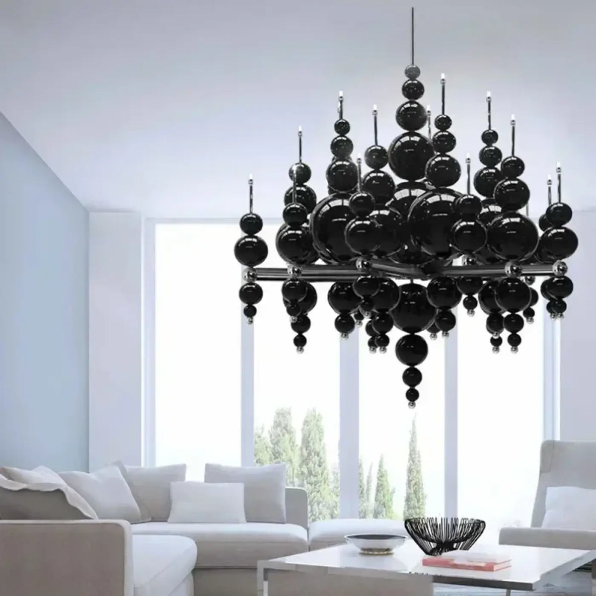 Suspension noire contemporaine, quatre tailles S à XL