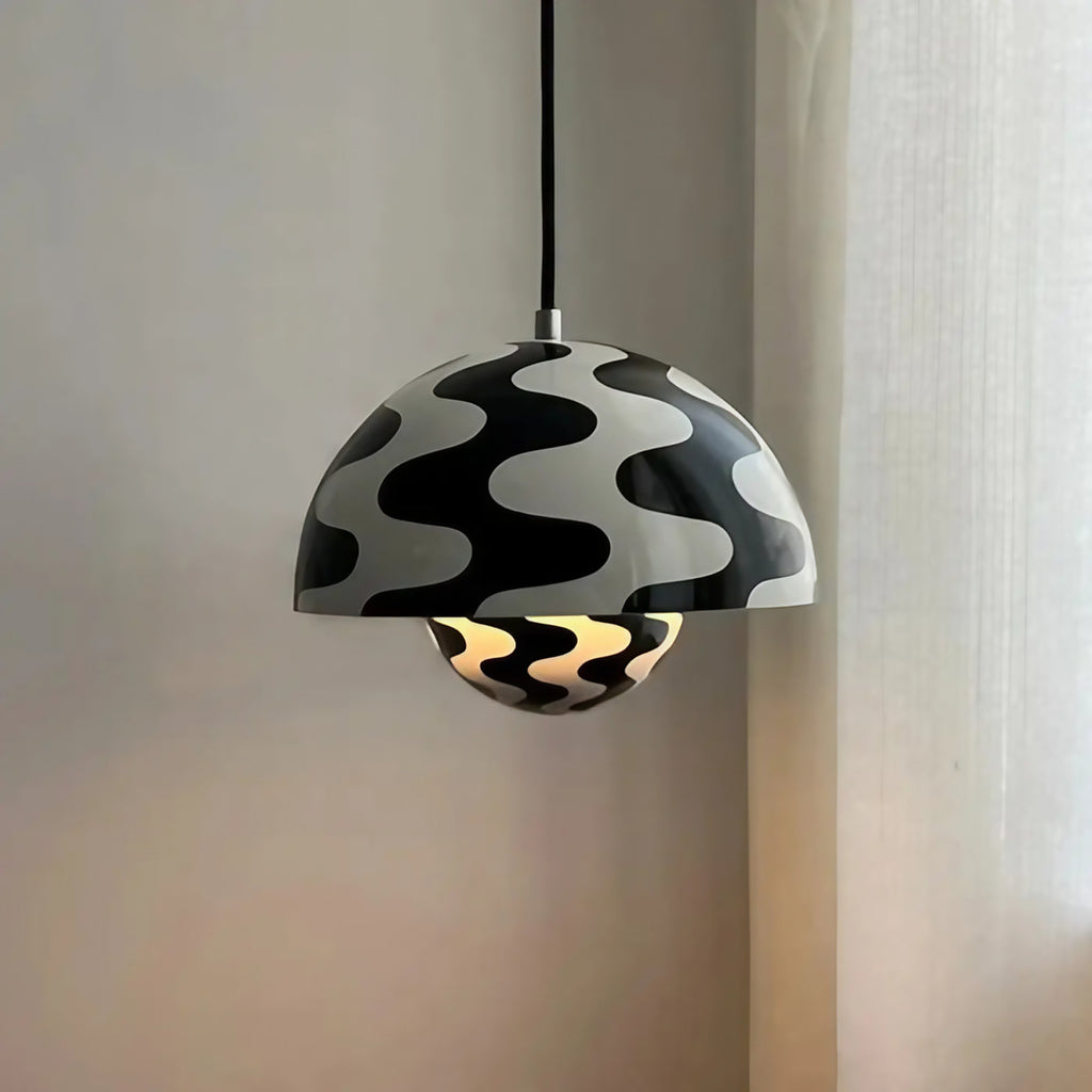 Suspension au motif zébré noir et blanc
