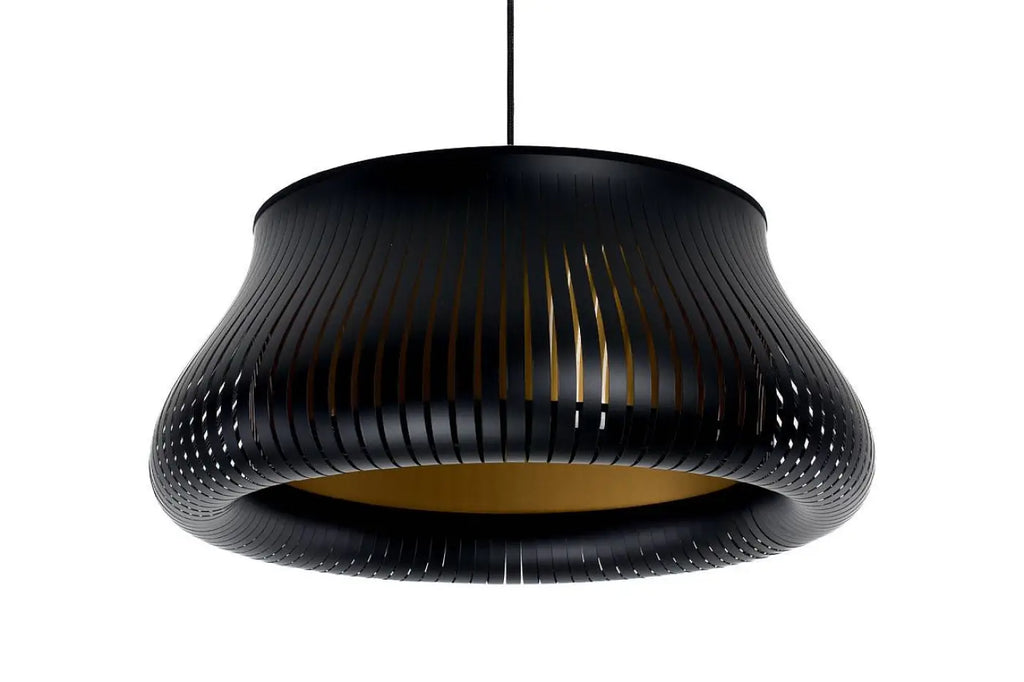 Suspension ronde noire et dorée, deux tailles S et M
