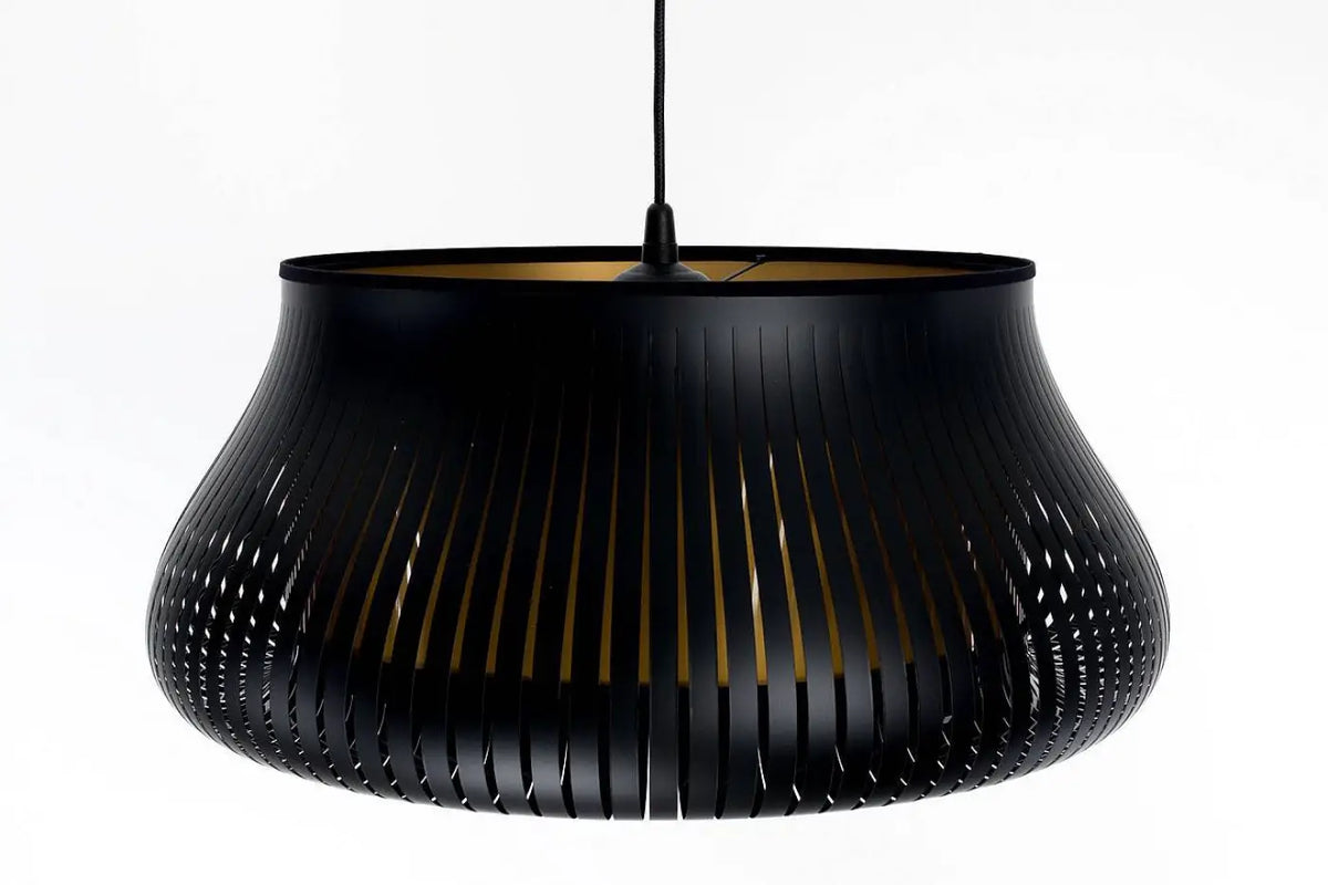 Suspension ronde noire et dorée, deux tailles S et M