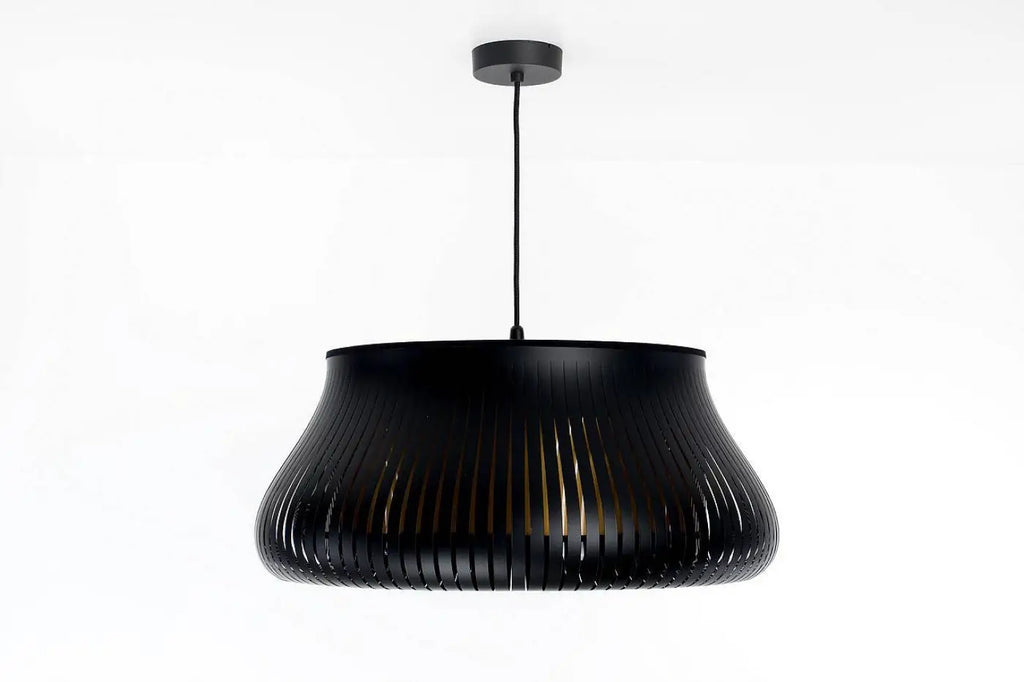 Suspension ronde noire et dorée, deux tailles S et M