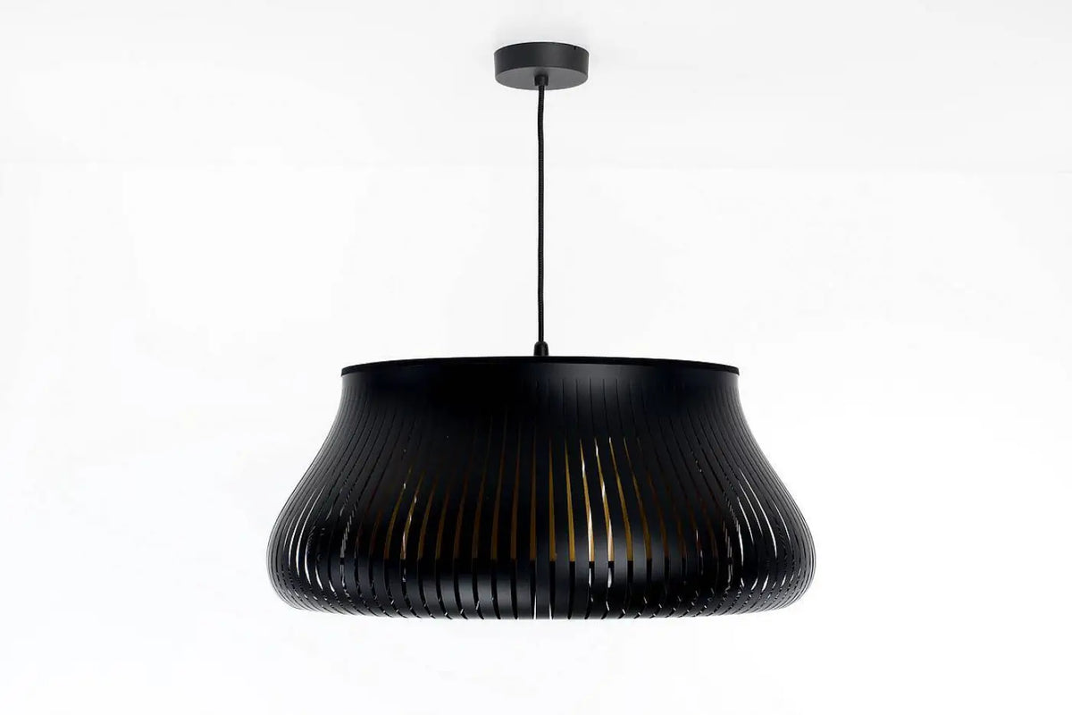 Suspension ronde noire et dorée, deux tailles S et M