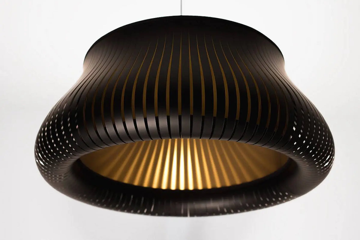 Suspension ronde noire et dorée, deux tailles S et M