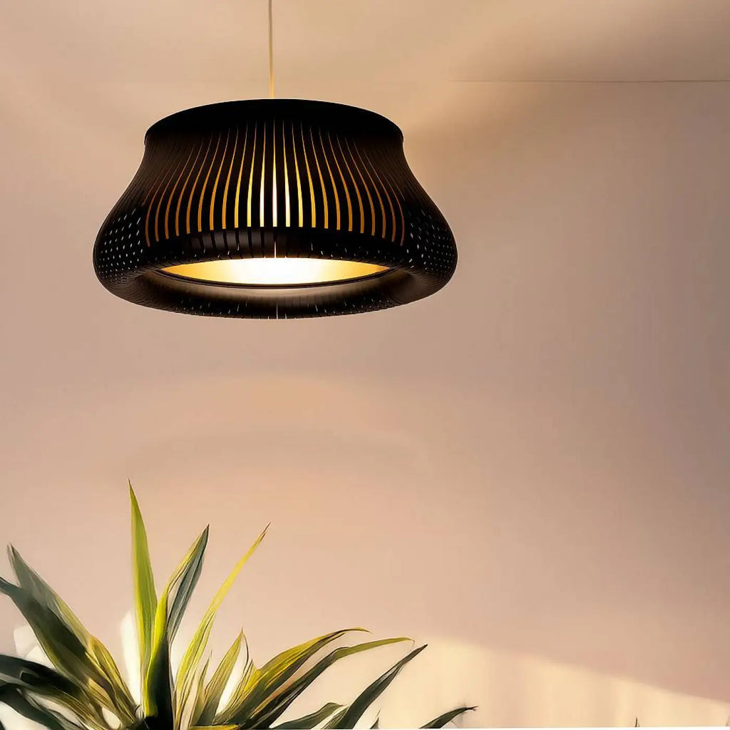 Suspension ronde noire et dorée, deux tailles S et M