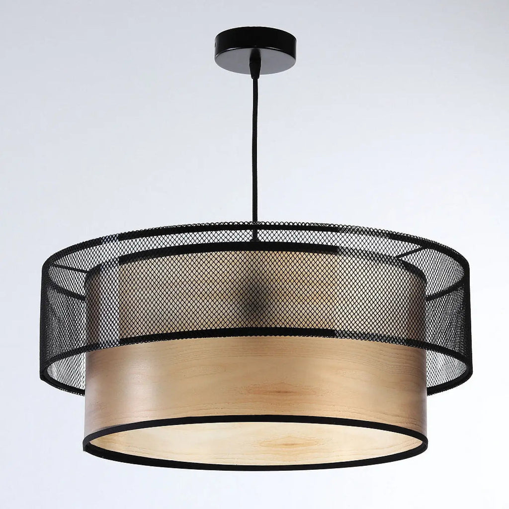 Suspension cylindre noire, intérieur beige, tailles S, M et L