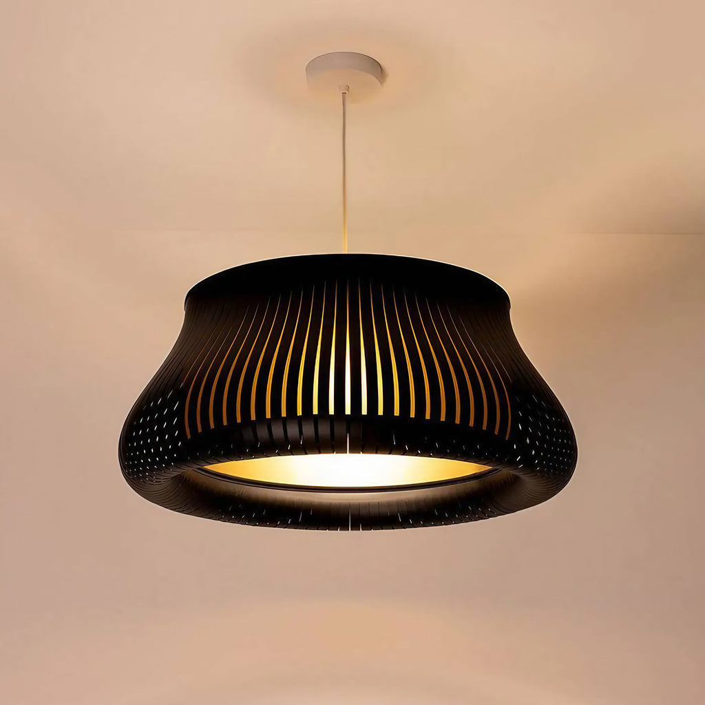 Suspension ronde noire et dorée, deux tailles S et M