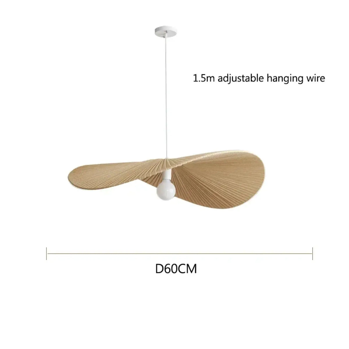 Suspension ondulée japandi en bois clair, trois tailles