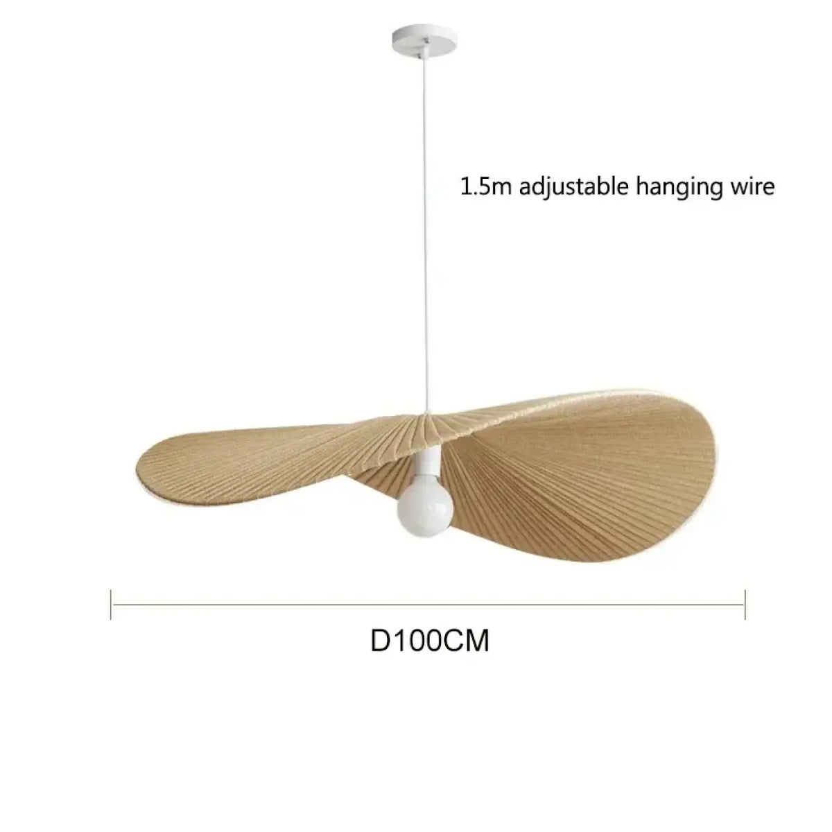 Suspension ondulée japandi en bois clair, trois tailles