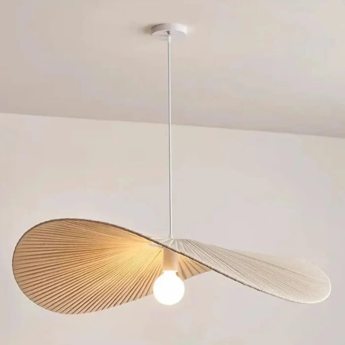 Suspension ondulée japandi en bois clair, trois tailles