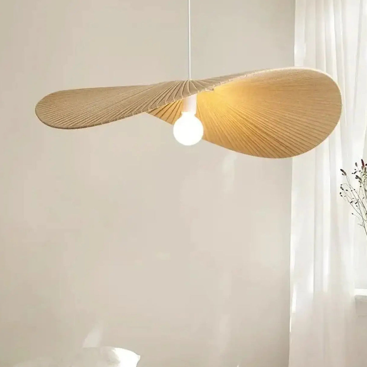Suspension ondulée japandi en bois clair, trois tailles