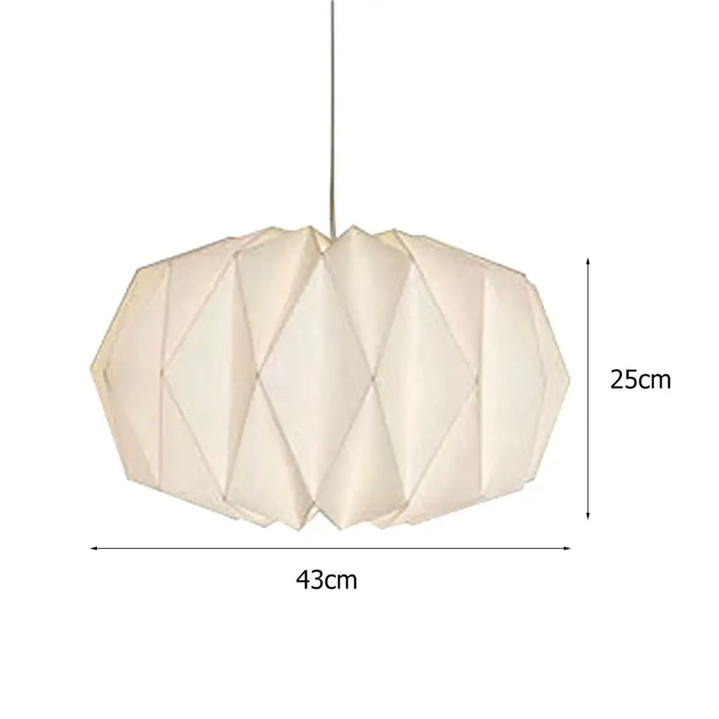 Suspension origami en papier blanc plié, deux modèles