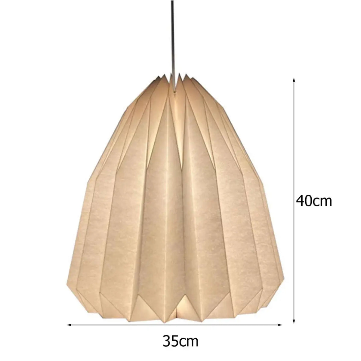 Suspension origami en papier blanc plié, deux modèles