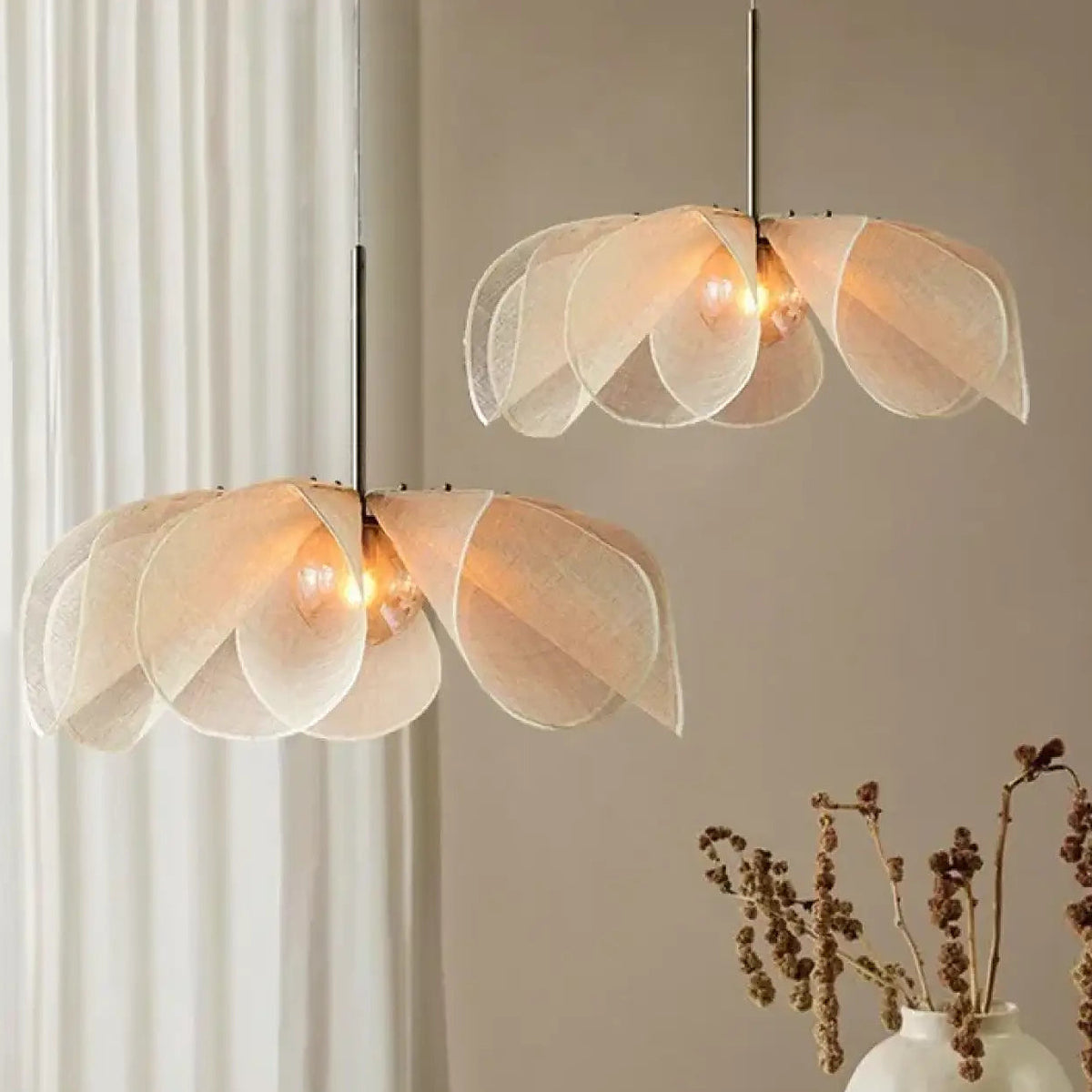 Suspension en tissu légère, tailles S ou M, blanc chaud ou froid