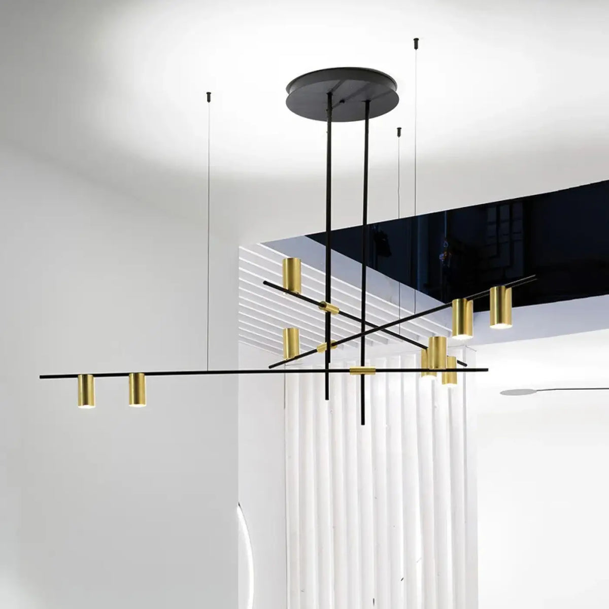 Suspension LED à neuf spots pour le salon