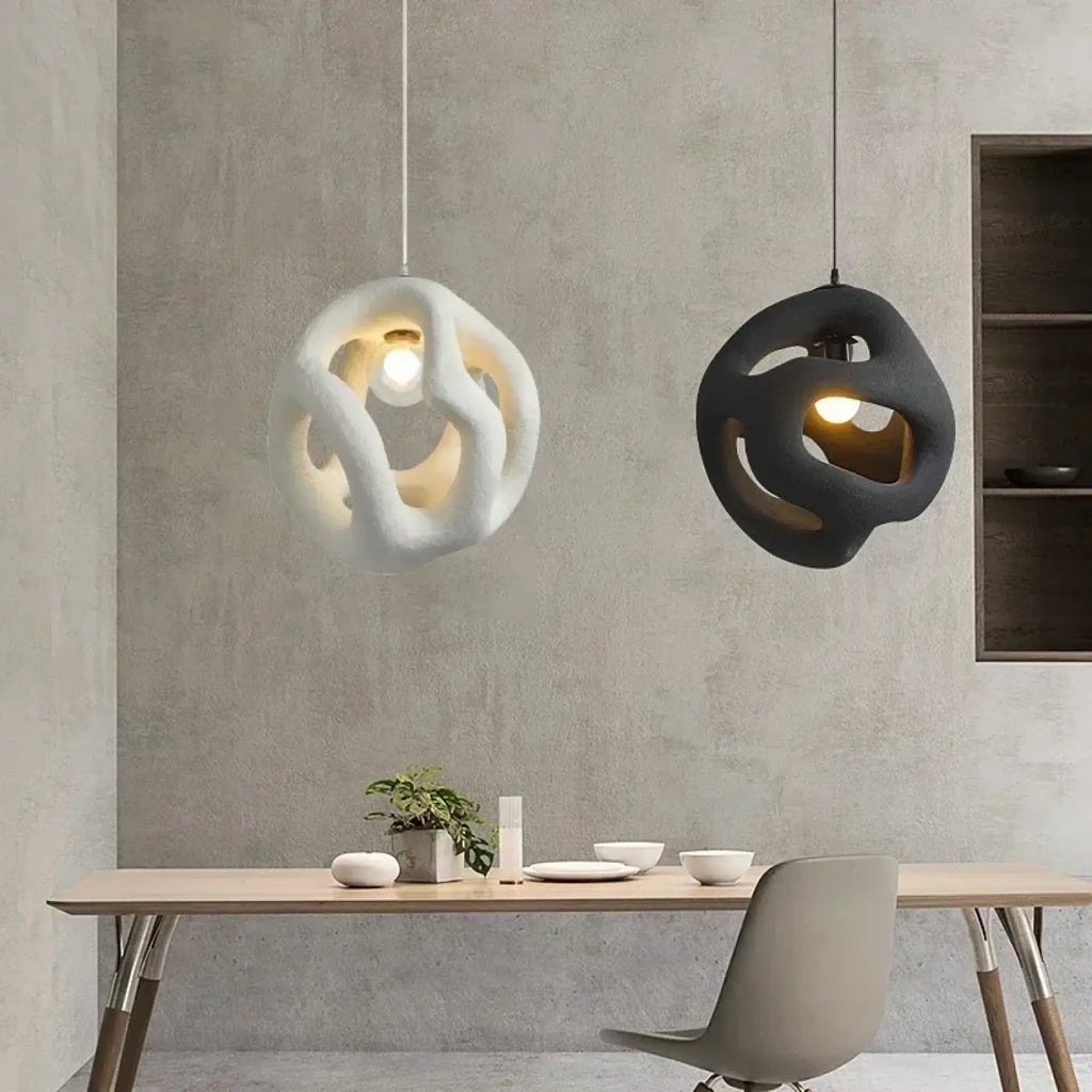 Suspension cocon LED, blanche ou noire, blanc chaud ou froid