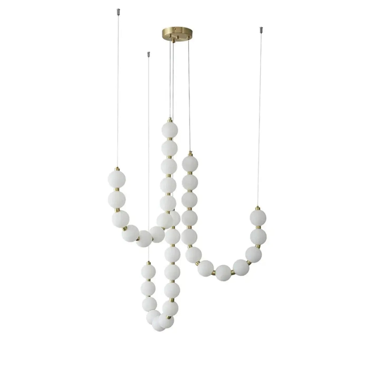 Suspension en perles blanches, tailles S et M, blanc chaud ou froid