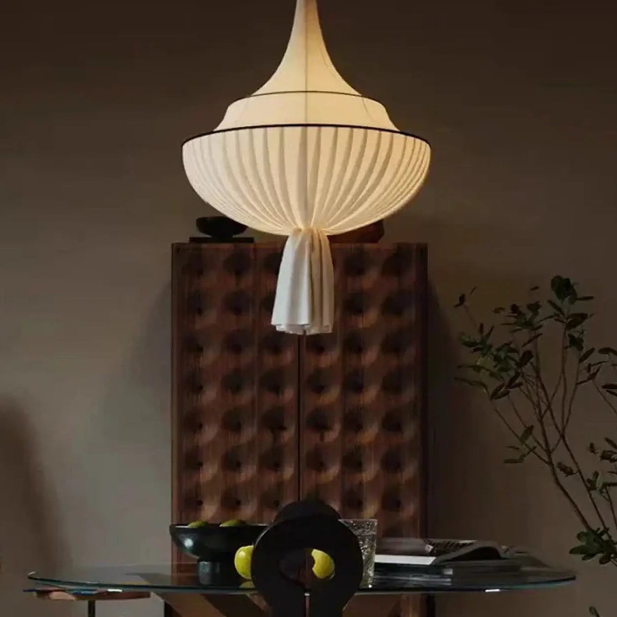 Suspension lanterne plissée, tailles S ou M