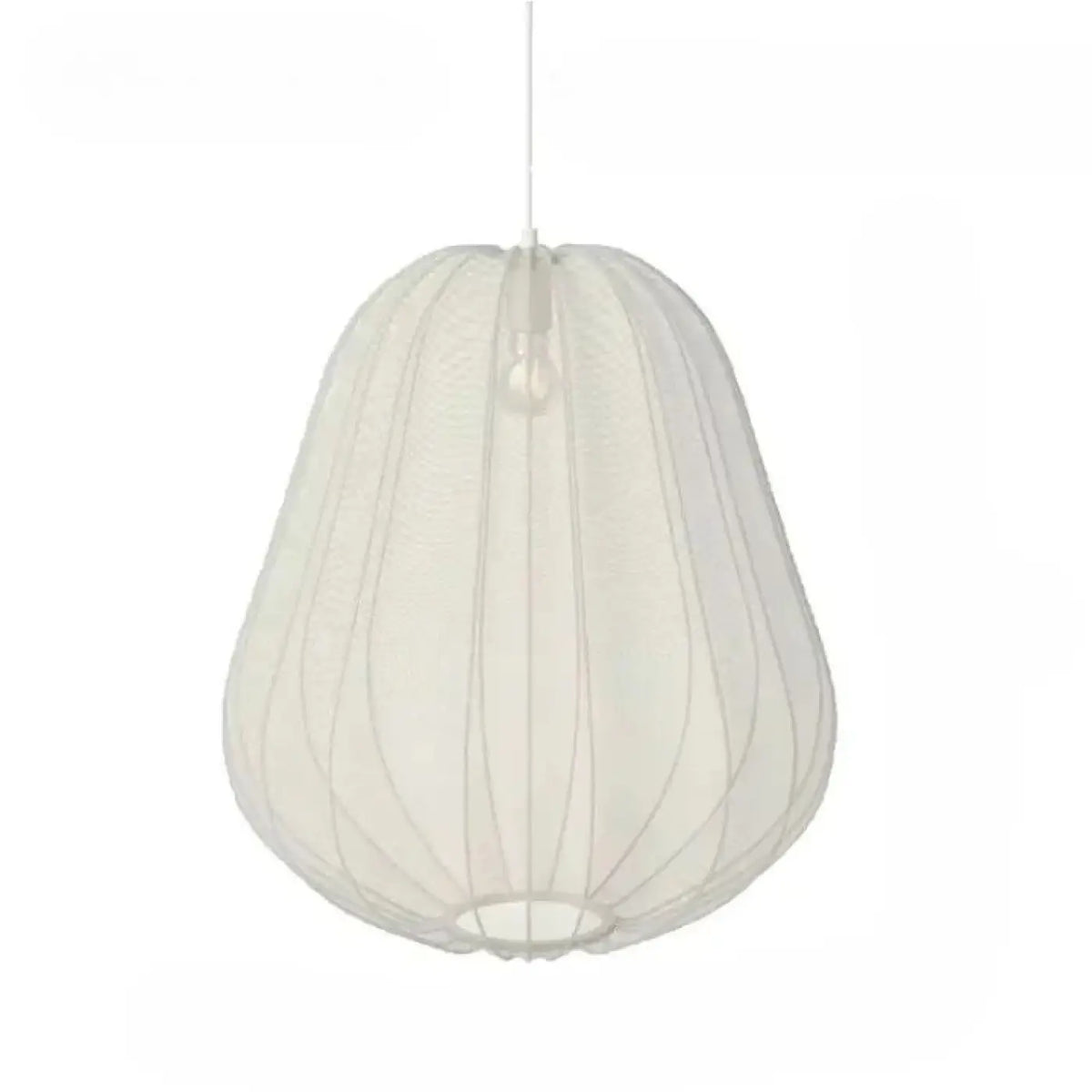 Suspension en verre soufflé aux courbes délicates, blanc ou gris, blanc