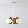 Suspension rétro à globes et bras courbé, marron ou orange, marron