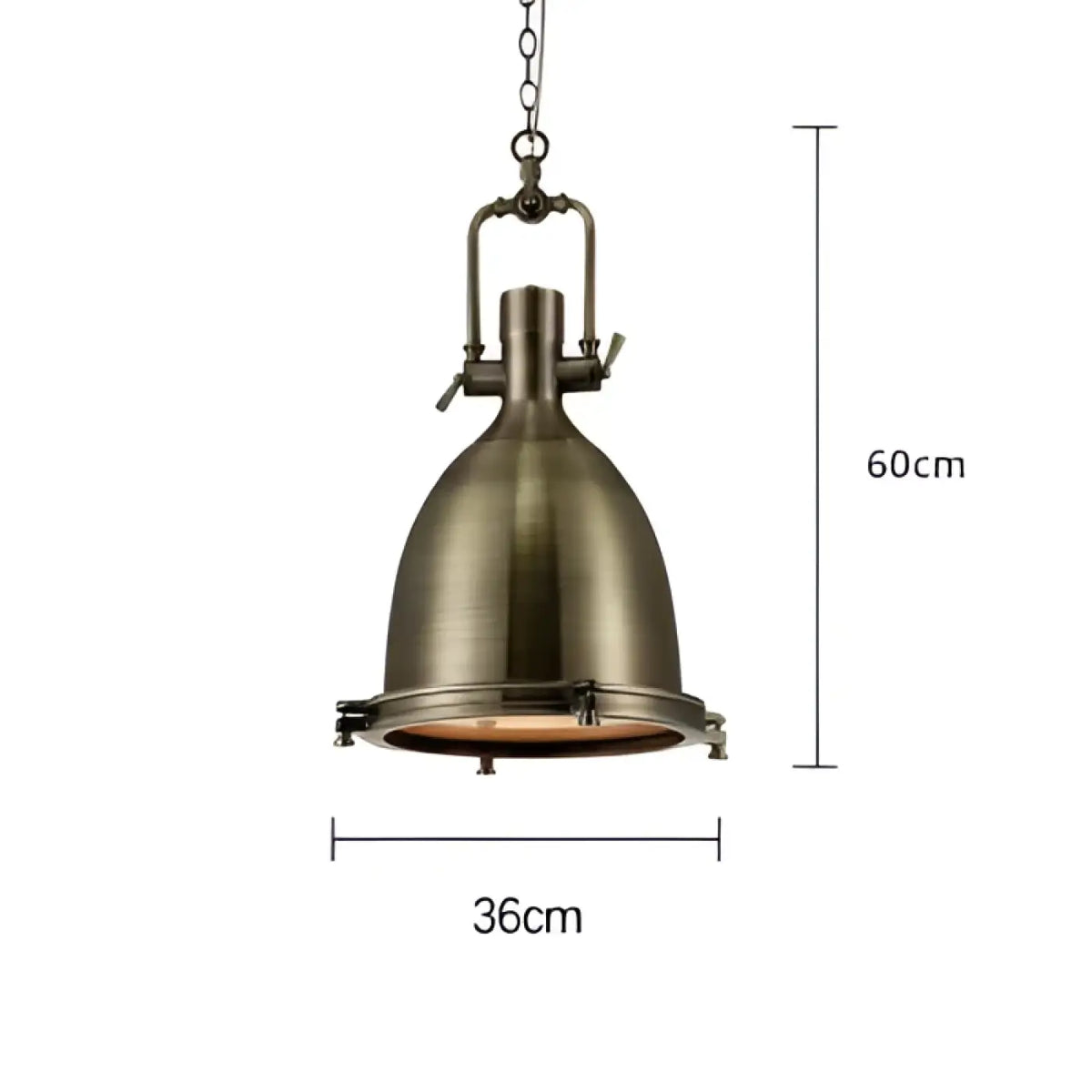 Suspension rétro industrielle, noir, doré, chrome ou bronze, bronze