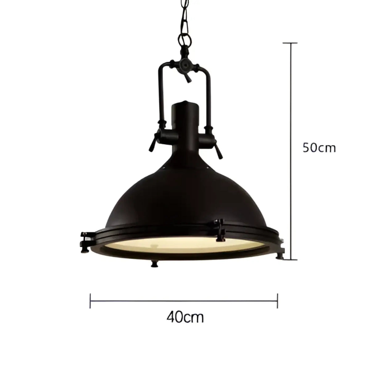 Suspension rétro industrielle, noir, doré, chrome ou bronze, noir