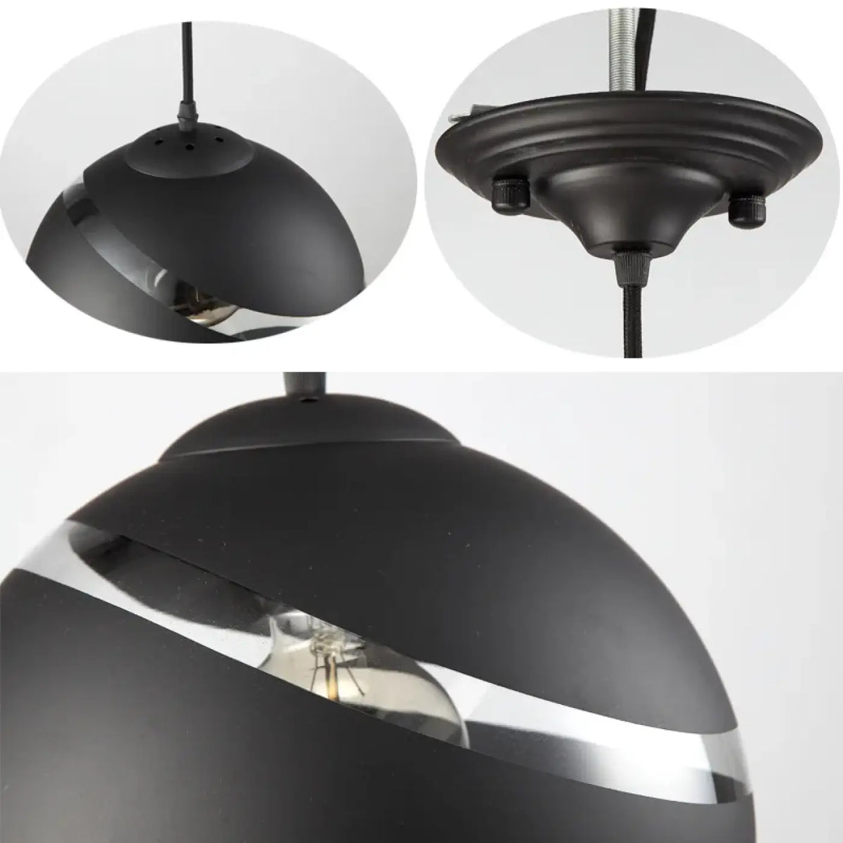 Suspension ronde, noire ou blanche