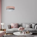 Suspension en tissu rose et gris, abat-jour à plusieurs niveaux