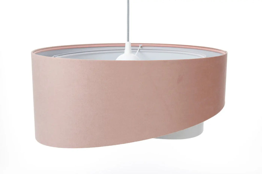 Suspension torsadée effet velours rose pâle, intérieur clair