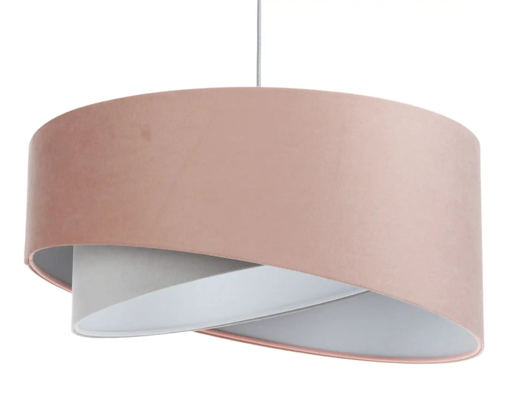 Suspension torsadée effet velours rose pâle, intérieur clair