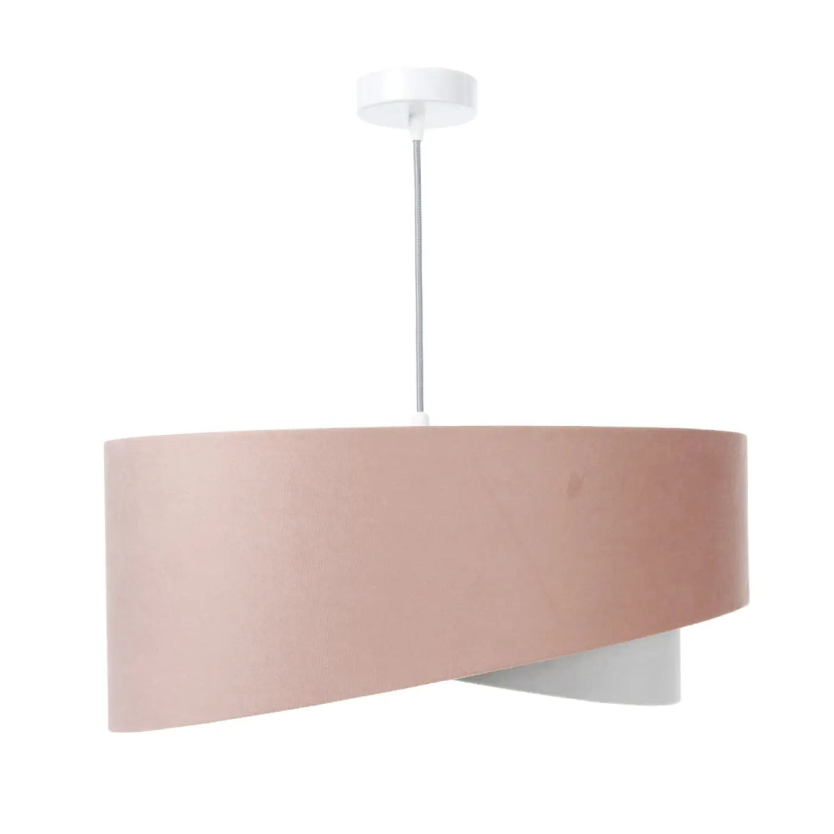 Suspension torsadée effet velours rose pâle, intérieur clair