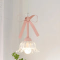 Suspension rose poudré avec nœud décoratif, quatre modèles