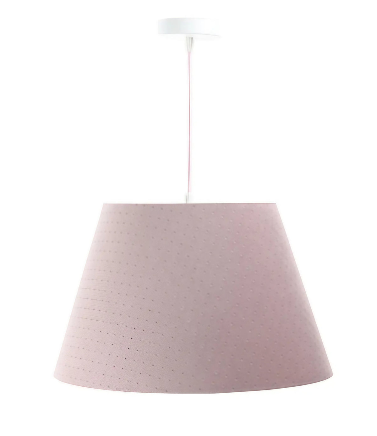 Suspension cloche en tissu effet velours vieux rose