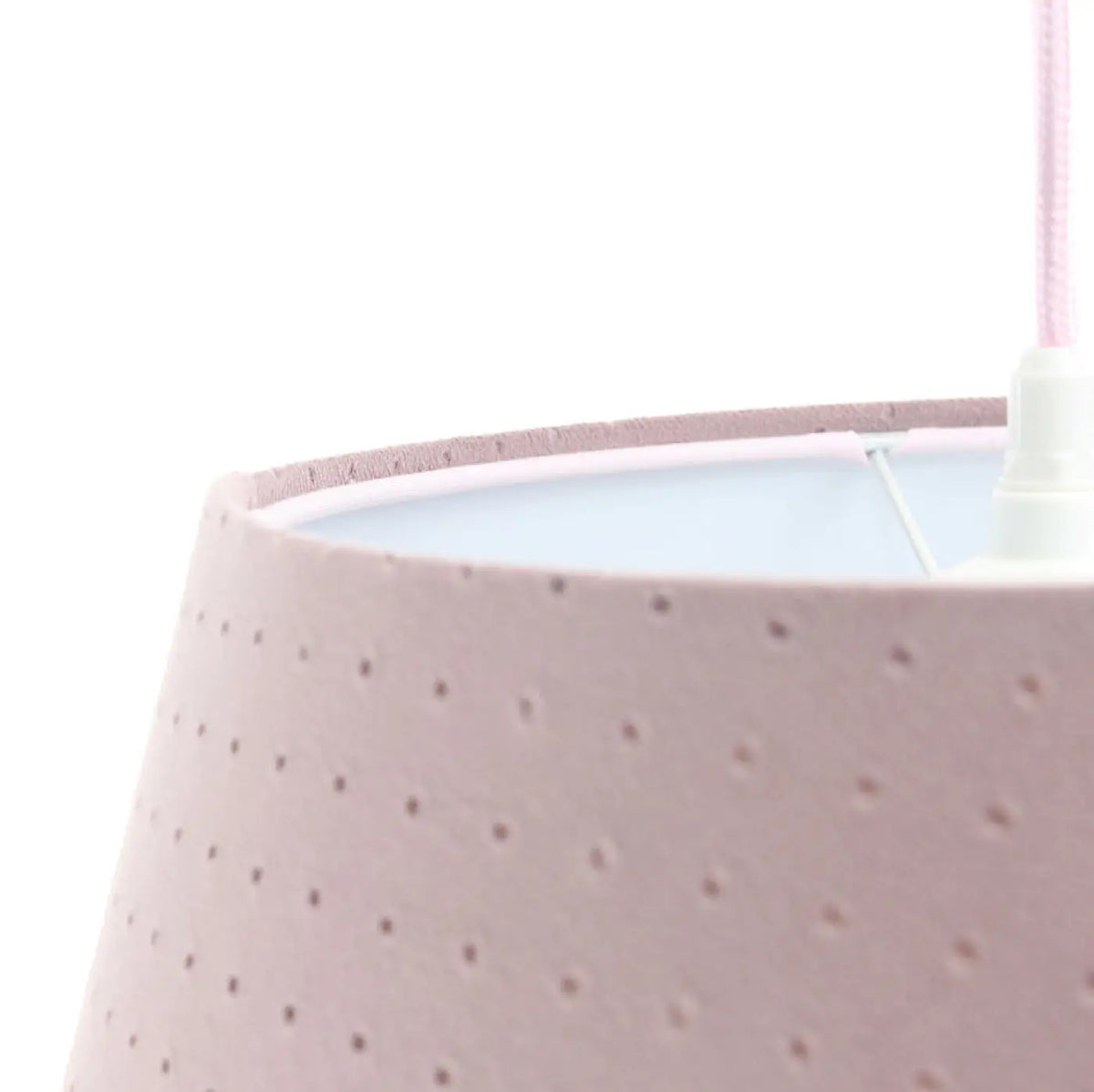 Suspension cloche en tissu effet velours vieux rose
