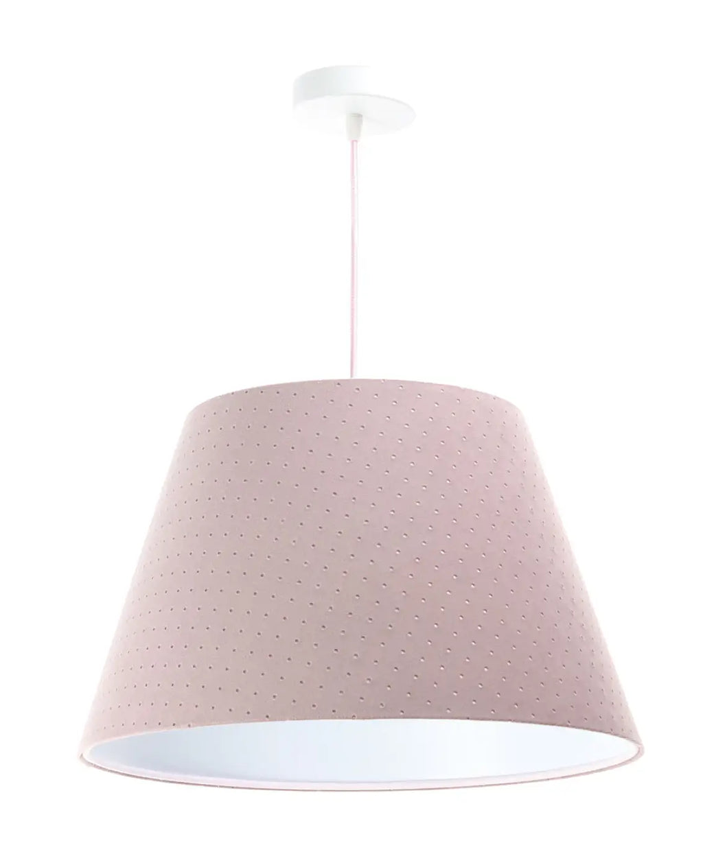 Suspension cloche en tissu effet velours vieux rose