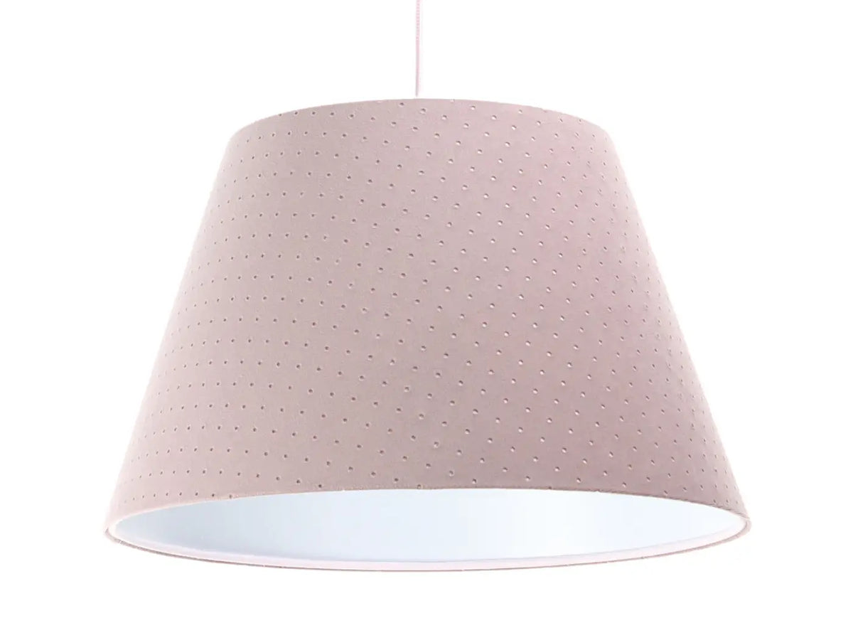 Suspension cloche en tissu effet velours vieux rose