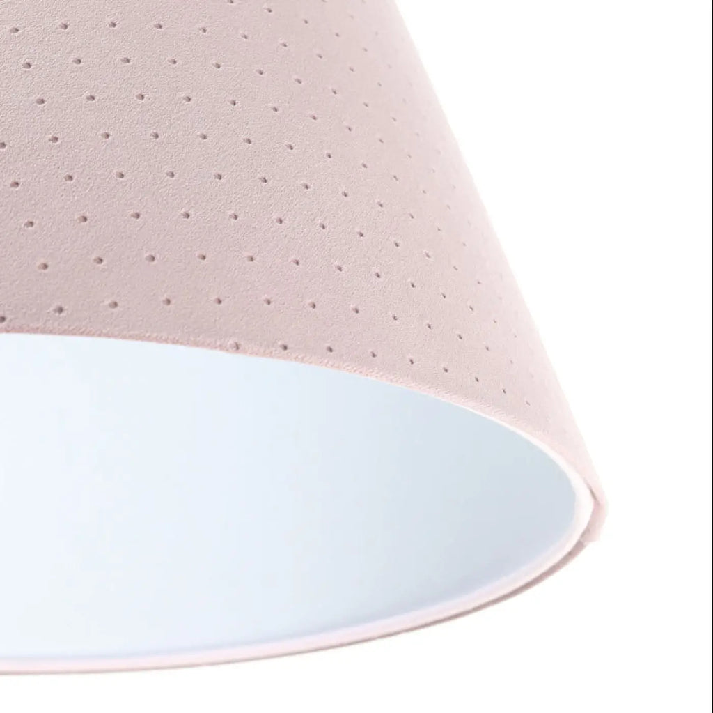 Suspension cloche en tissu effet velours vieux rose