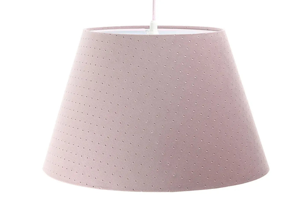 Suspension cloche en tissu effet velours vieux rose