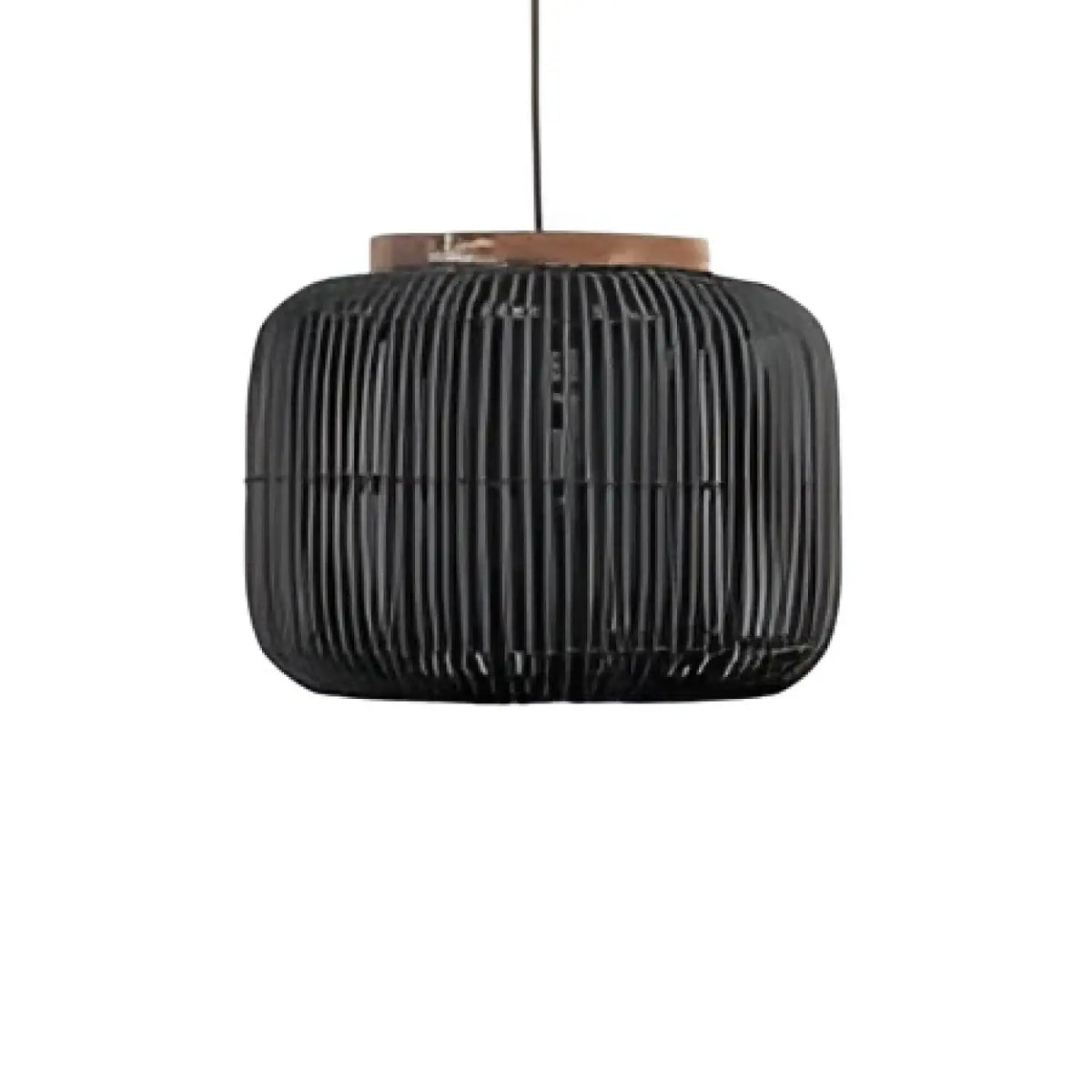 Suspension en rotin tissé bohème, noir ou beige, tailles S à L