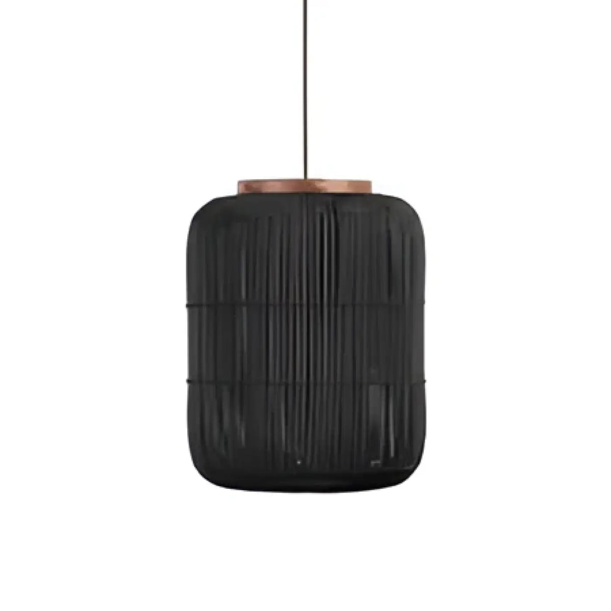 Suspension en rotin tissé bohème, noir ou beige, tailles S à L, noir