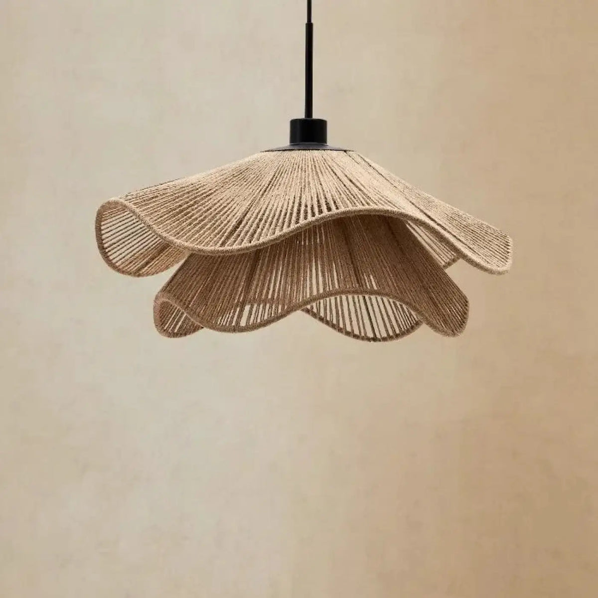 Suspension en rotin et corde de chanvre, tailles S, M et L