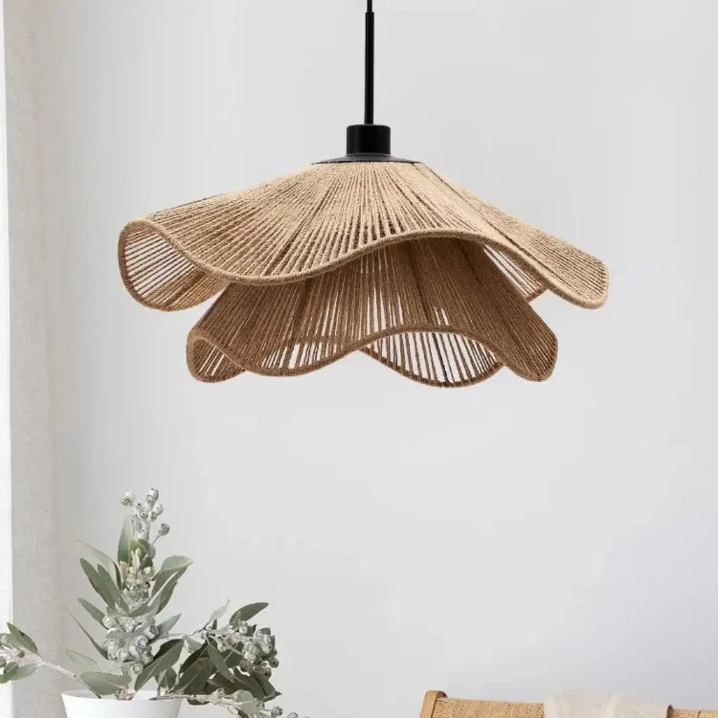 Suspension en rotin et corde de chanvre, tailles S, M et L