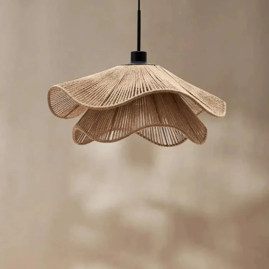 Suspension en rotin et corde de chanvre, tailles S, M et L