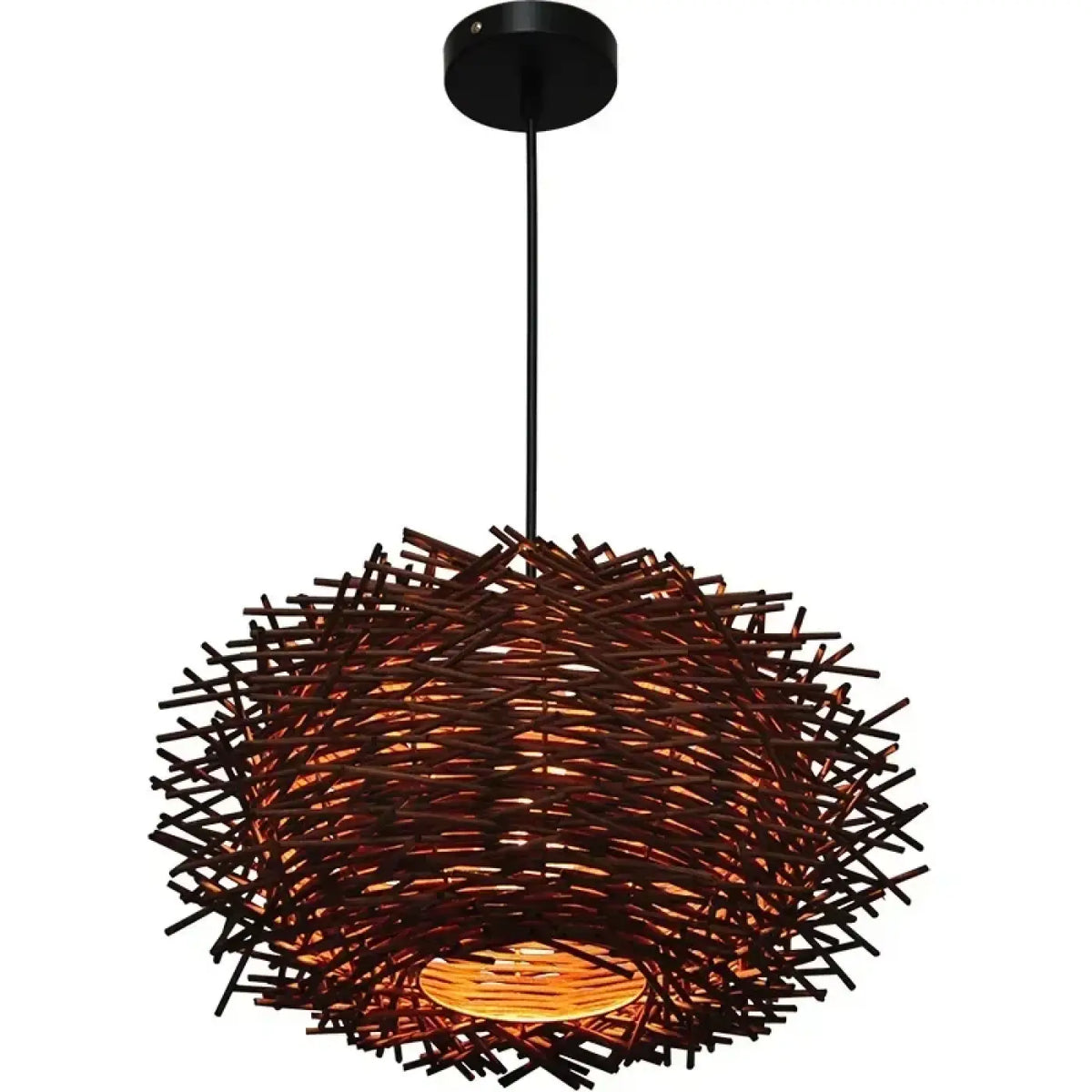 Suspension en rotin forme nid d'oiseau, marron ou beige, marron