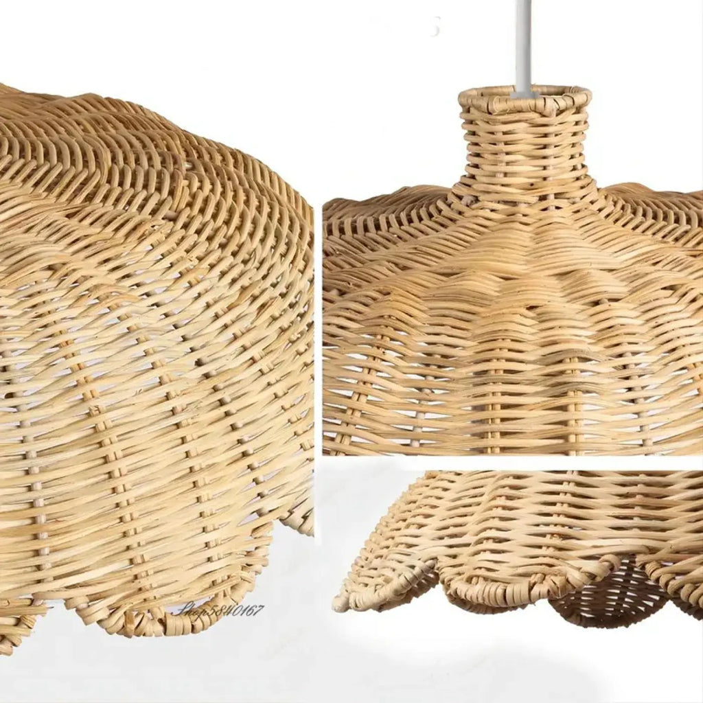 Suspension en rotin en forme de marguerite, quatre tailles