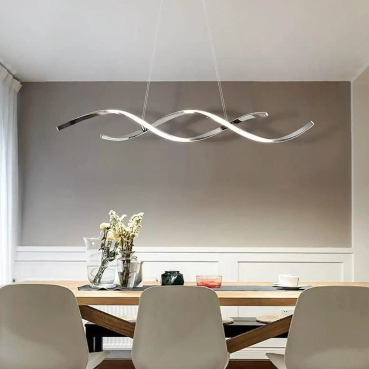 Suspension de salle à manger, dorée ou argentée