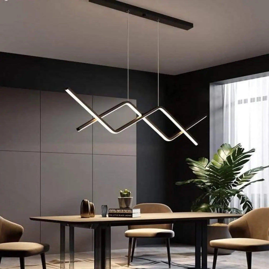 Suspension pour salon, finition noire ou dorée