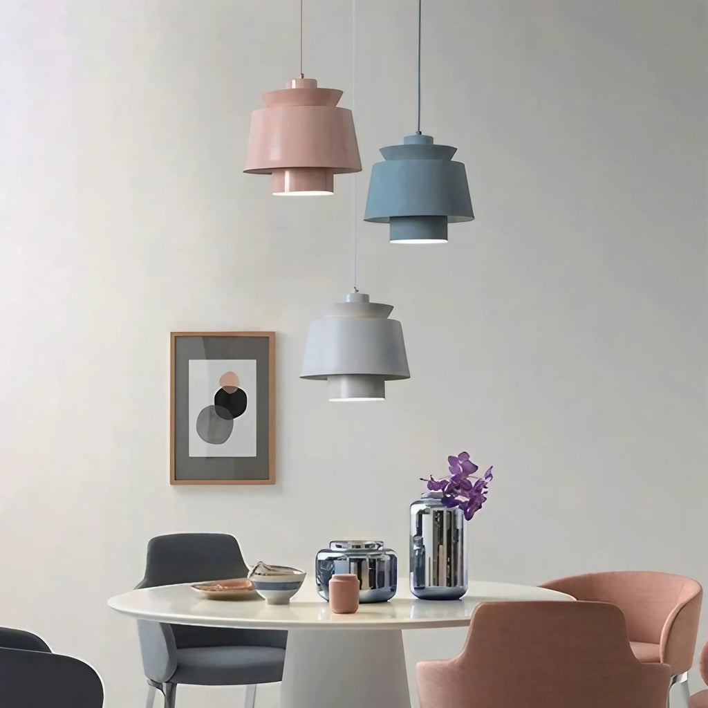 Suspension scandinave à volumes superposés, cinq coloris