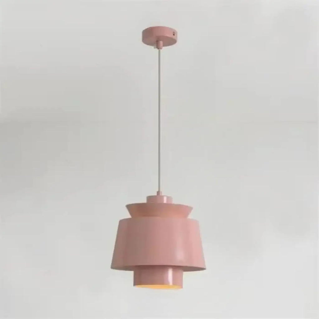 Suspension scandinave à volumes superposés, cinq coloris, rose